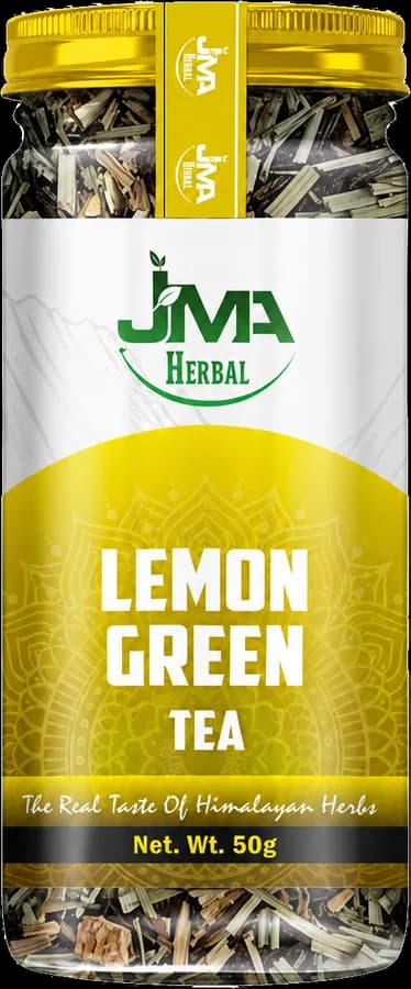 JMA Herbals Lemon Green Tea, 50g glass jar